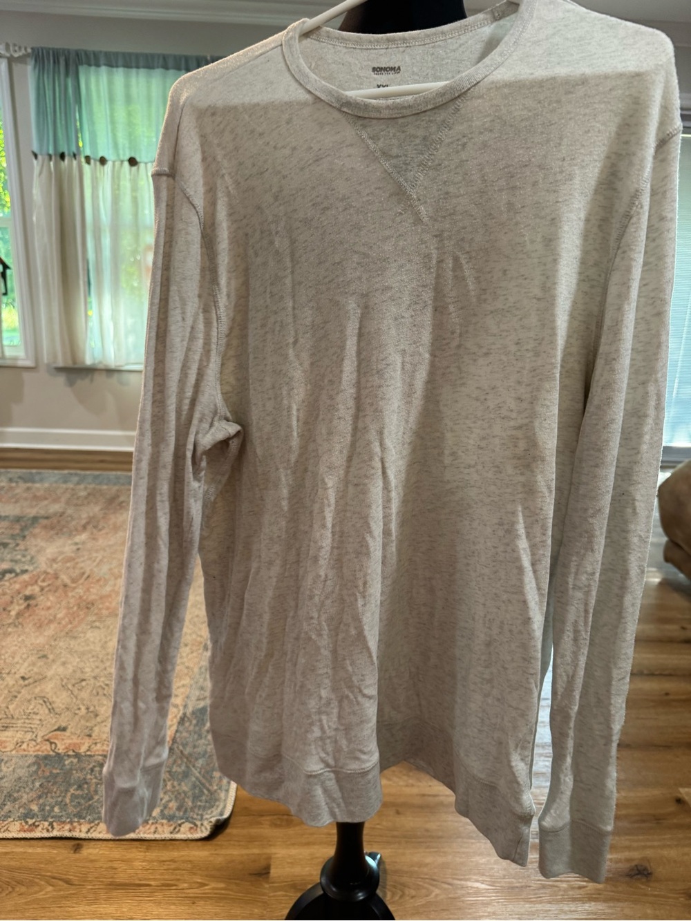 Sonoma Heathered Light Gray Crewneck Sweater